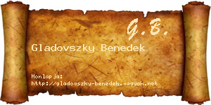 Gladovszky Benedek névjegykártya
