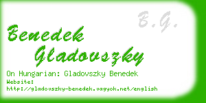 benedek gladovszky business card